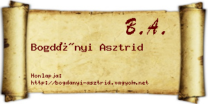 Bogdányi Asztrid névjegykártya